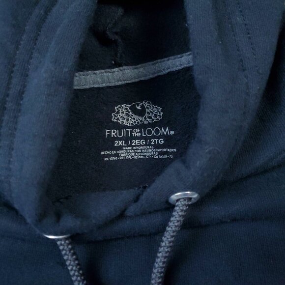 Fruit Of The Loom Say Never Hoodie Sweater Mens 2XL XXL Pullover Black - Picture 5 of 11